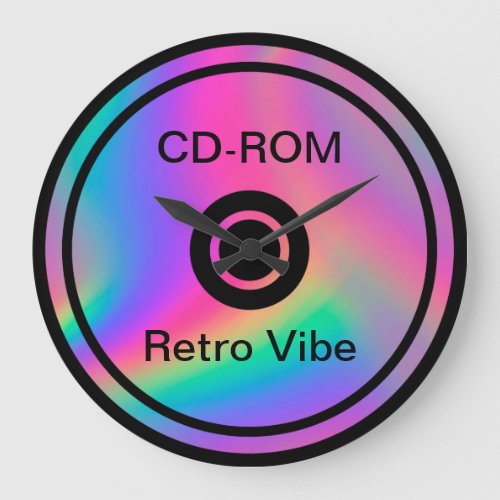 Funny 1990s Retro Vibe CD_Rom Acrylic Wall Clock
