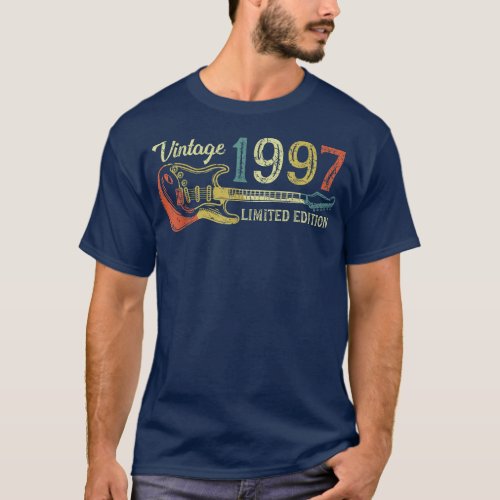 Funny 1997 birthday gift for men Guitar Lover 25th T_Shirt