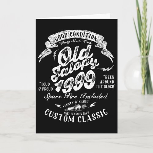 Funny 1999 Old Jalopy 250th Birthday Tee Clic Car  Card