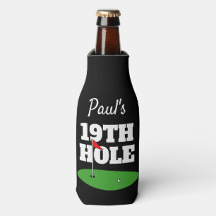 Funny 19th hole golf  beer bottle beverage holder cooler