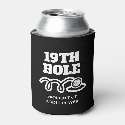 Funny 19th hole golf humor gift beverage beer can cooler
