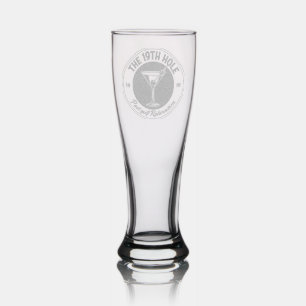Funny 19th Hole Post Golf Relaxation Gift Etched Pilsner Glass