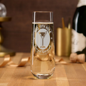 Funny 19th Hole Post Golf Relaxation Gift Etched Stemless Champagne Flute