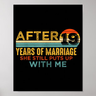 Funny 19th Wedding Anniversary Husband 19 Poster