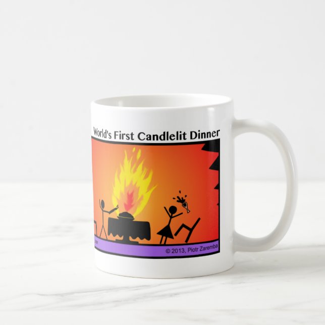 Funny 1st Candlelit Dinner Stickman Mug - 089 (Right)