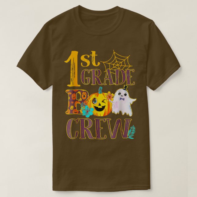 Funny 1st Grade Boo Crew Halloween Teacher Costume T-Shirt (Design Front)