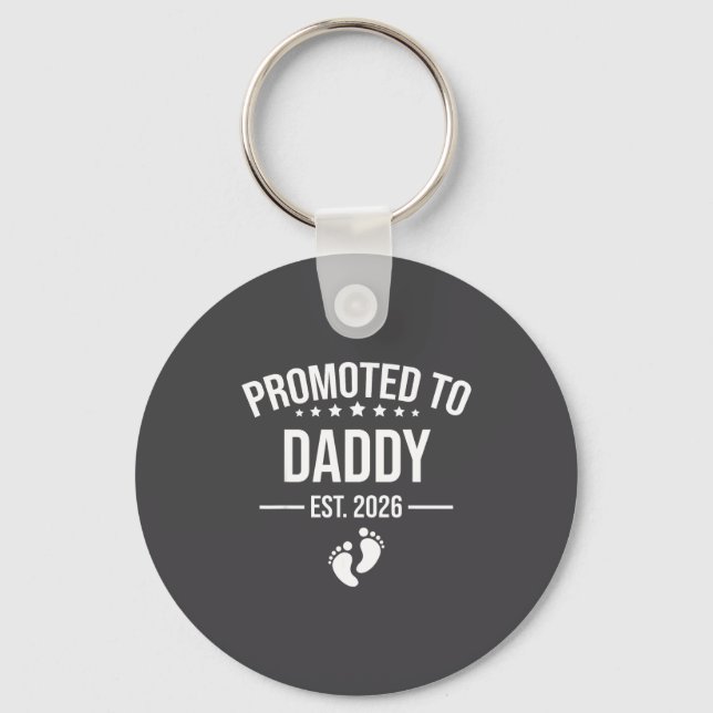 Funny 1st Time Dad Est 2026 New Dad New First Fath Keychain (Front)