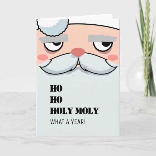 funny 2020 quarantine grumpy Santa Christmas Holiday Card