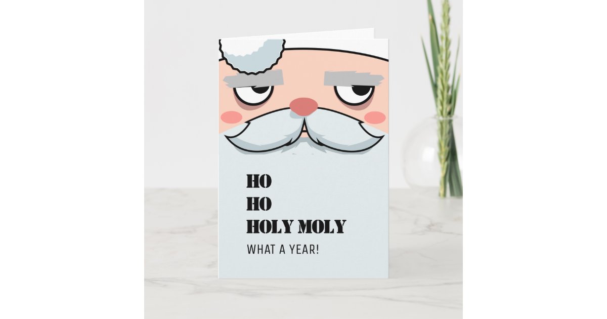 Funny 2020 Quarantine Grumpy Santa Christmas Holiday Card 