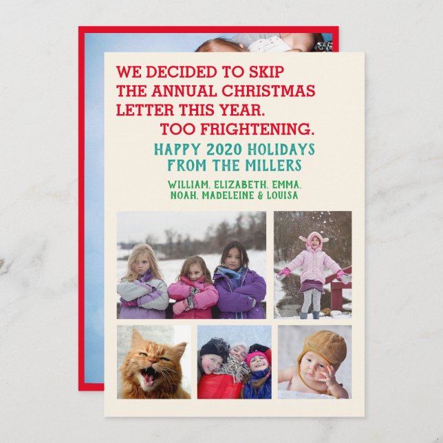 Funny 2020 Skip Christmas Letter Family Photos Holiday Card (Front/Back)