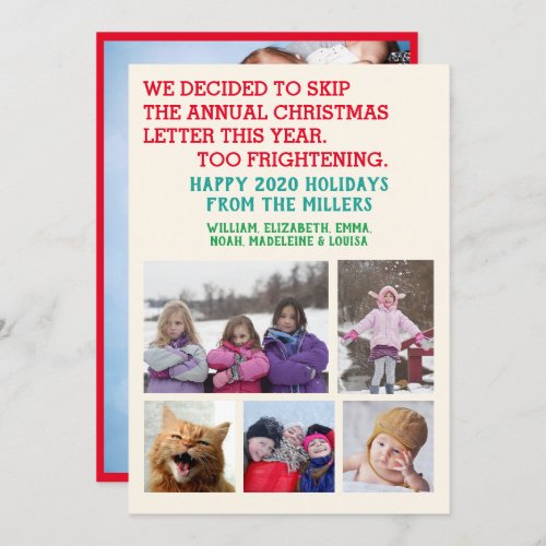 Funny 2020 Skip Christmas Letter Family Photos Holiday Card