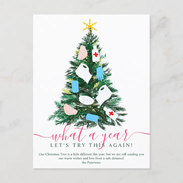 Funny 2020 year Christmas tree watercolor Holiday Postcard | Zazzle Funny 2020 year Christmas tree watercolor Holiday Postcard | Zazzle