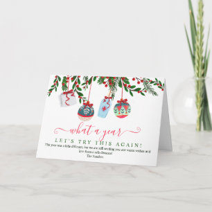 Funny 2020 year Christmas watercolor Holiday Card