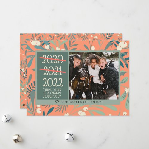 Funny 2021 2022 Mistletoe Melon Christmas Photo Holiday Card