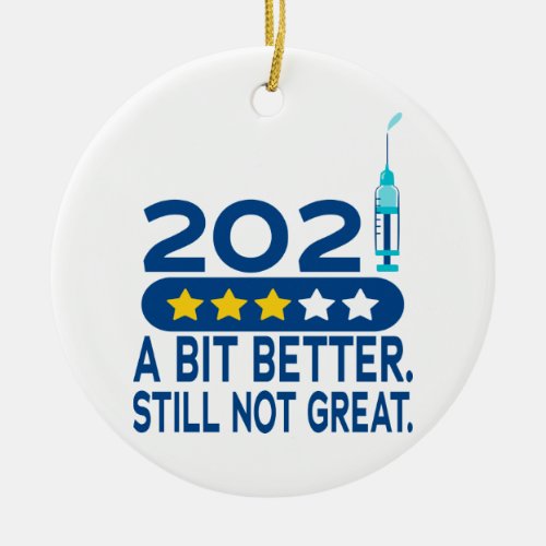 Funny 2021 vaccine christmas ceramic ornament