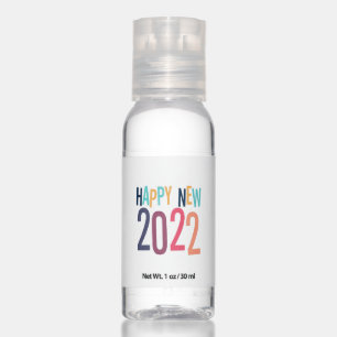 Funny 2022 Happy New Year with Colorful text Hand Sanitizer