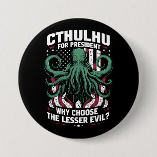 Funny 2024 Elections Cthulhu For President Button