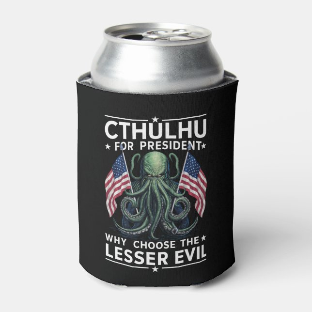 Funny 2024 Elections Cthulhu For President  Can Cooler (Can Front)