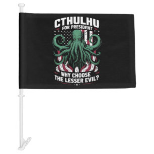 Funny 2024 Elections Cthulhu For President Car Flag