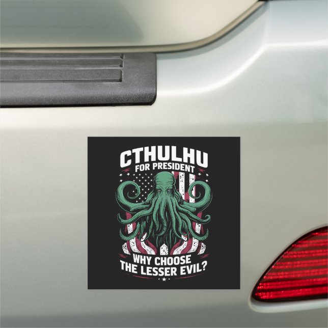 Funny 2024 Elections Cthulhu For President Car Magnet (In Situ)