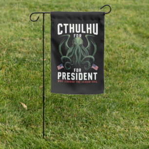 Funny 2024 Elections Cthulhu for President Garden Flag