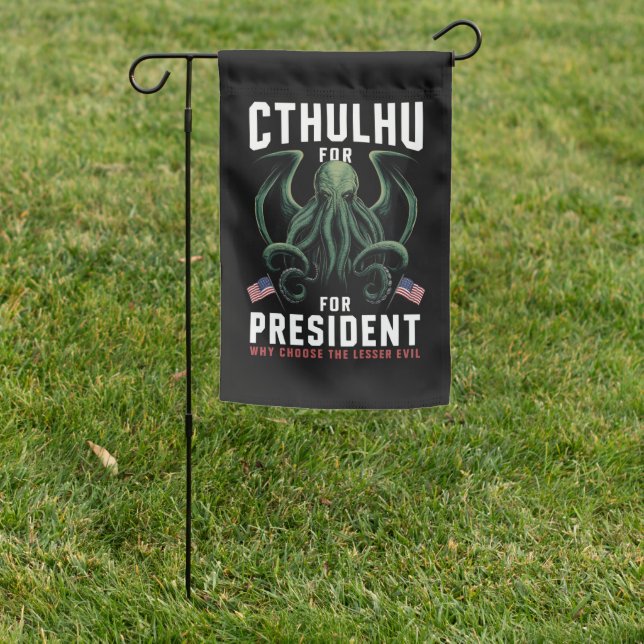 Funny 2024 Elections Cthulhu for President  Garden Flag (In SItu)