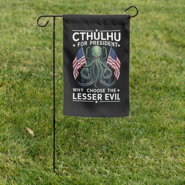 Funny 2024 Elections Cthulhu For President  Garden Flag (In SItu)