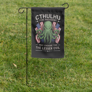 Funny 2024 Elections Cthulhu for President Garden Flag