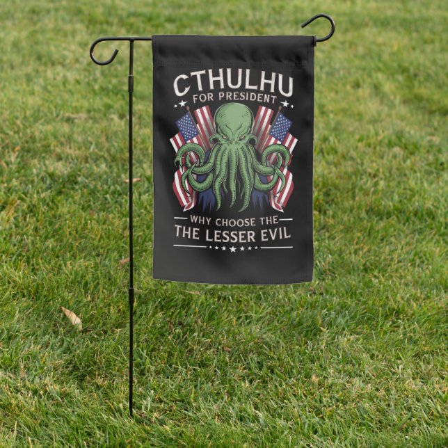 Funny 2024 Elections Cthulhu for President Garden Flag (In SItu)