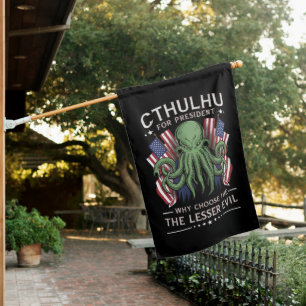 Funny 2024 Elections Cthulhu for President House Flag