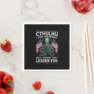 Funny 2024 Elections Cthulhu For President Napkins