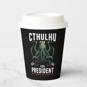 Funny 2024 Elections Cthulhu for President Paper Cups