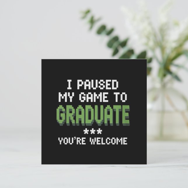 Funny 2025 Gamer Graduate Graduation Invitation (Standing Front)
