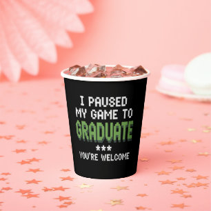 Funny 2025 Gamer Graduate Graduation Paper Cups