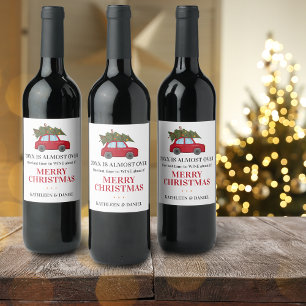 Funny 2025 Is Almost Over Greenery Name Holiday Wine Label