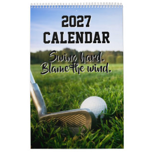 Funny 2027 Calendar Golf Quotes Golfer Dad Coach