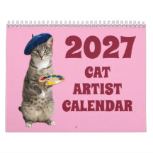 Funny 2027 Cat Artist Calendar