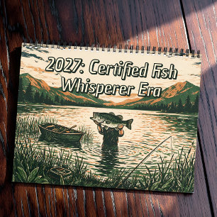 Funny 2027 Gen Z Slang Fisherman Gift for Grandpa Calendar