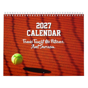 Funny 2027 Tennis Calendar For Player Coach Sports