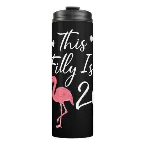 Funny 20 Years Old Women Flamingo 20th Birthday Thermal Tumbler