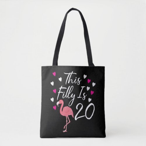 Funny 20 Years Old Women Flamingo 20th Birthday Tote Bag