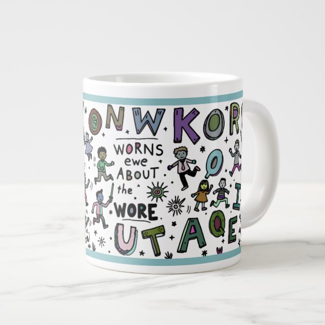 Funny 20oz Mug: Know Won Worns Ewe Giant Coffee Mug (Front Right)