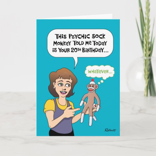 Funny 20th Birthday Card