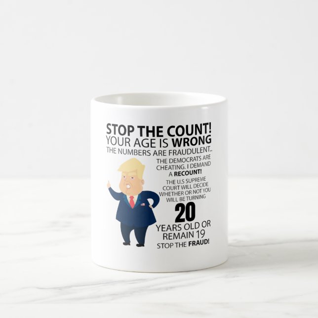 Funny 20th Year Birthday Present Happy Birth year Coffee Mug (Center)