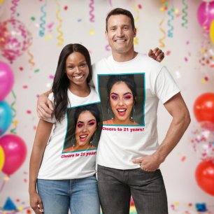 Funny 21st Birthday Crew Photo Name Fun Hilarious  Tri-Blend Shirt