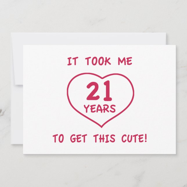Funny 21st Birthday Gifts (Heart) Invitation (Front)