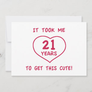 Funny 21st Birthday Gifts (Heart) Invitation