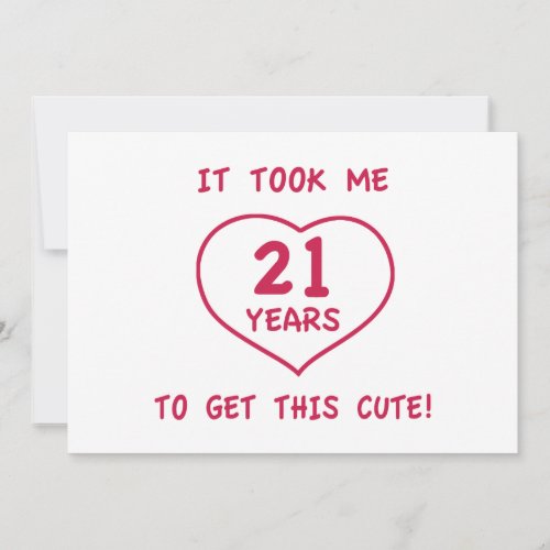Funny 21st Birthday Gifts Heart Invitation