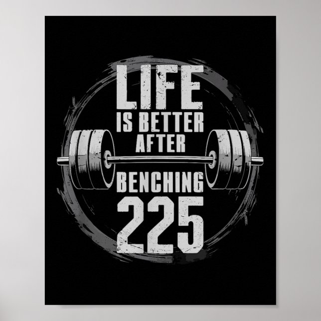 Funny 225 Pound Bench Press Gym - Better After Ben Poster (Front)