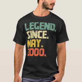 Funny 22 Year old Men Women Legend Since May 2000 T-Shirt